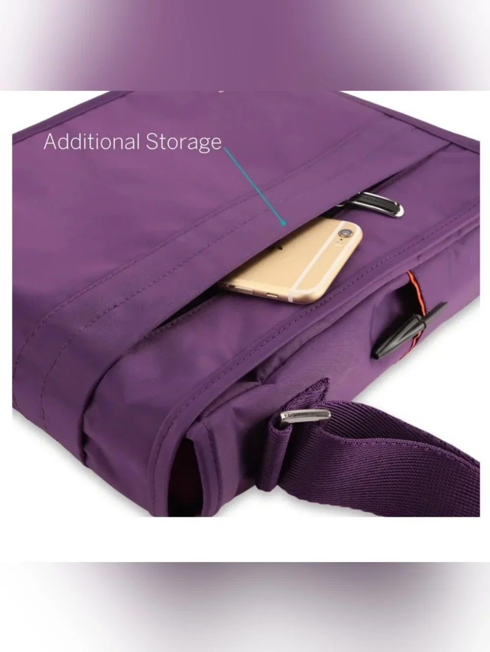 Purple Men's Crossbody Messenger Bag - Unbranded - Picture 5 of 8